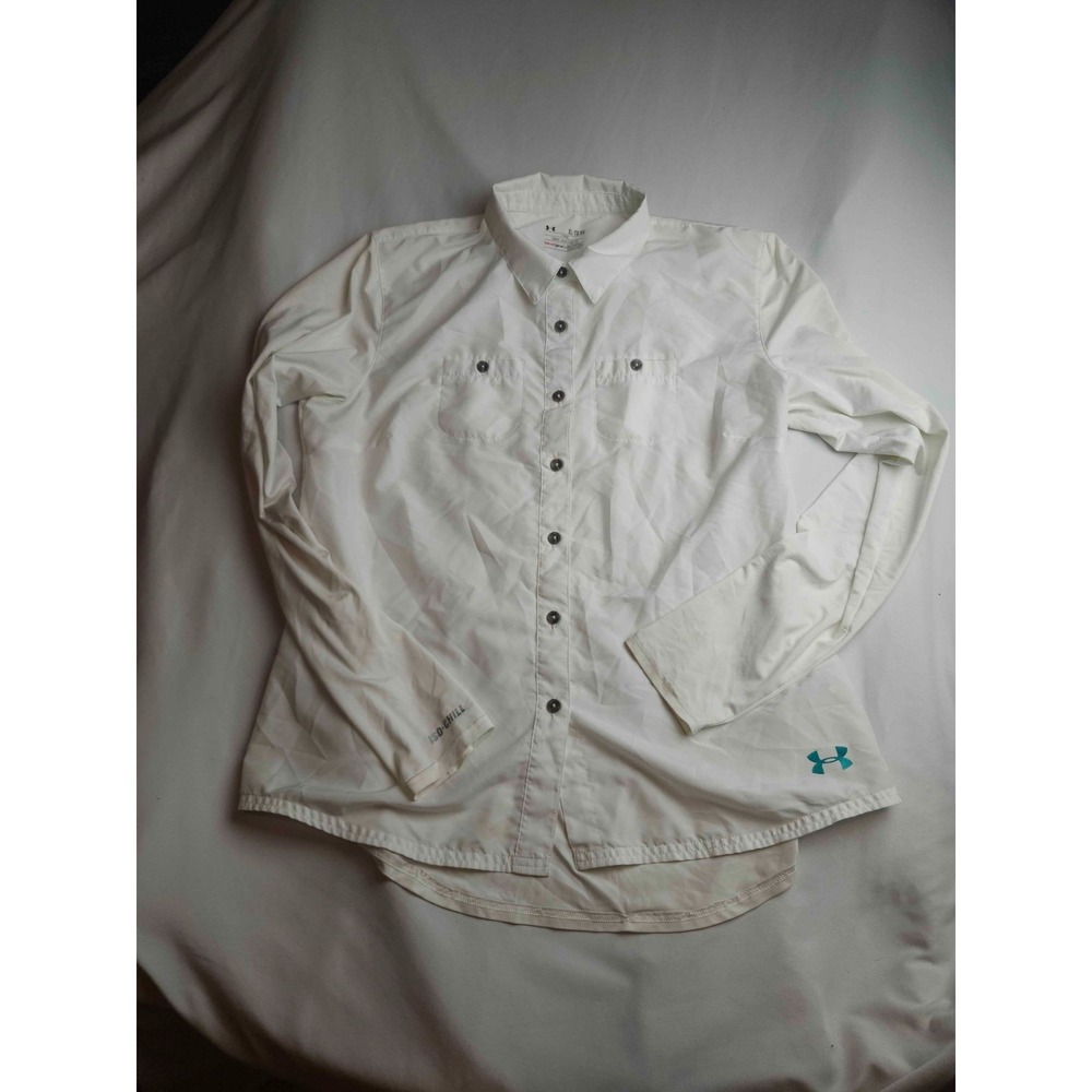 Under Armour Iso-Chill Shore Break Shirt Womens XL White Hiking Fishing HeatGear